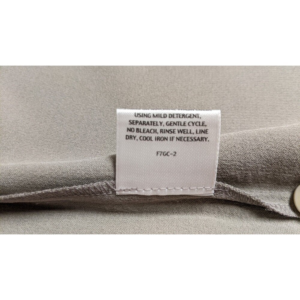 EILEEN FISHER 100% Silk Taupe Wide Leg Classic Resort Holiday Casual Pants LG - Picture 8 of 8